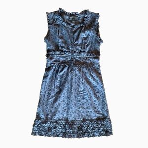 Marc by Marc Jacobs Sugar Skull Embroidered Ruffle Dress Navy Size 8
